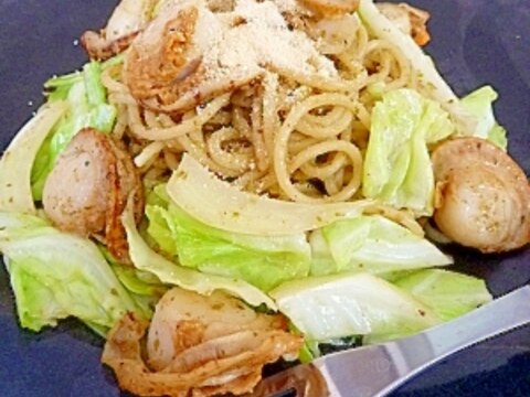 帆立とキャベツの☆ジェノベーゼパスタ